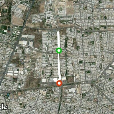 Republica Republica Mexicana walking route map in Ciudad Apodaca