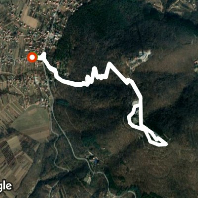 Avala walking route map in Beli Potok