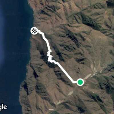 Güigüi Grande ravine. Guigui.paraiso beach walking route map in Tasartico