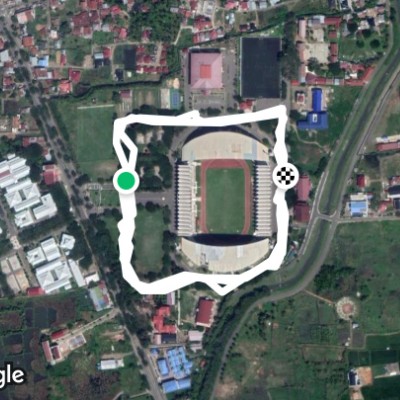 Banda Aceh's Harapan Bangsa Stadium walking route map in Banda Aceh