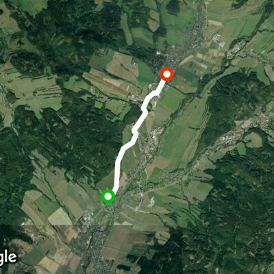 Chateau Velké Losiny walking route map in Petrov nad Desnou