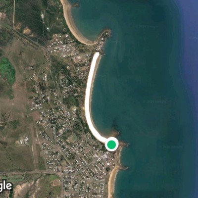 Fishermans Beach walking route map in Emu Park