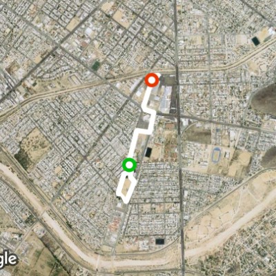 Nuevo Sol Park, La Paz Bcsur walking route map in Los Bledales