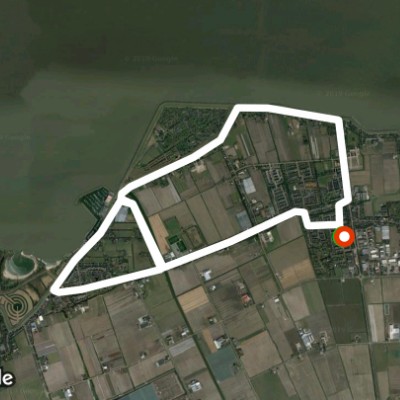 Dijkweg / Kleingouw walking route map in Andijk