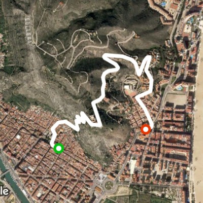 Cullera Castle walking route map in Cullera