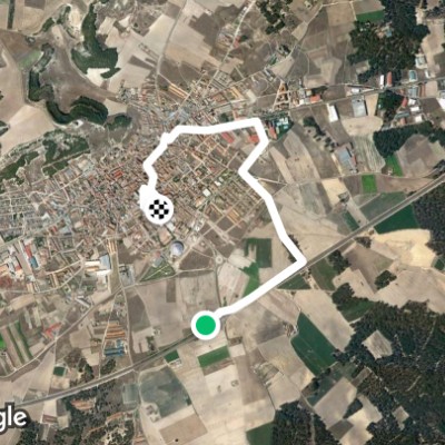 Las Eras Street walking route map in Íscar