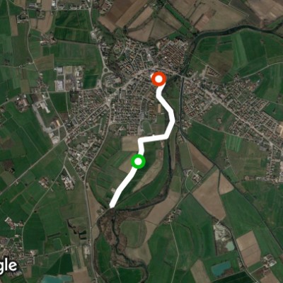 Goito-Sacca Cycle Path walking route map in Goito