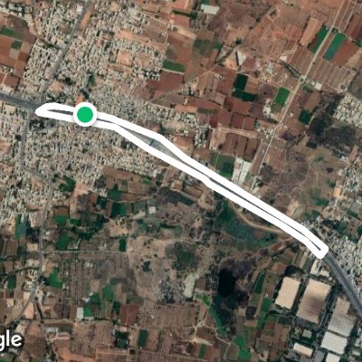 Walking across Karnataka-  Tamil Nadu, Hosur Road walking route map in Attibele