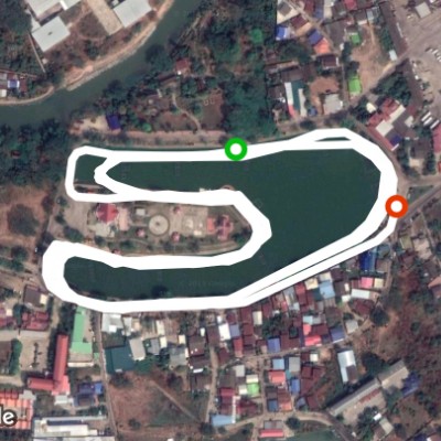 Kud Nam Kin Public Park walking route map in Kalasin
