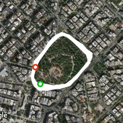 Nea Smyrni Grove walking route map in Nea Smirni