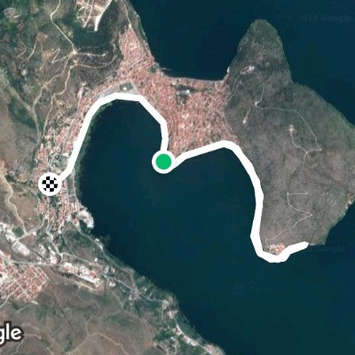 Lake Kastoria walking route map in Kastoria