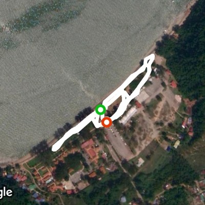 Beach walking route map in Kota Kuala Muda