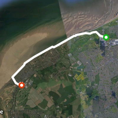 Leasowe Common walking route map in Moreton