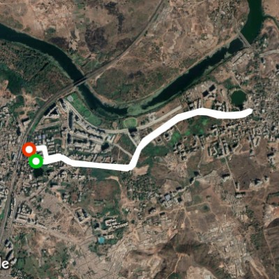 Titwala Stn to Ganpati mandir walking route map in Titwala