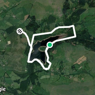 Burrator Reservoir walking route map in Sheepstor