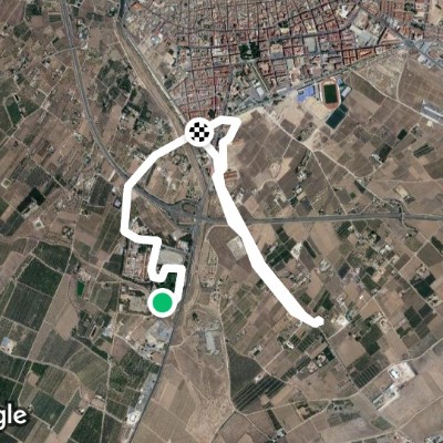 Santa Ana road walking route map in Jumilla
