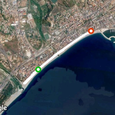 Lungomare Lido di Catanzaro walking route map in Catanzaro