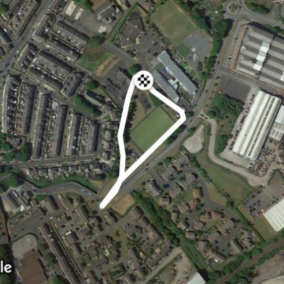 Around St Stephen's Play area walking route map in Rishton
