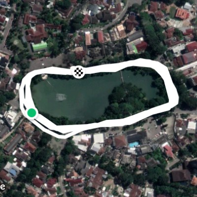 Fish nests walking route map in Palembang