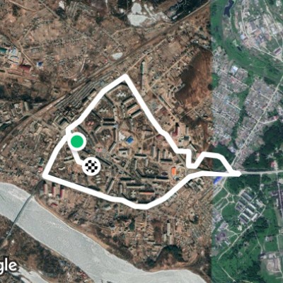 Budnika street walking route map in Lesozavodsk