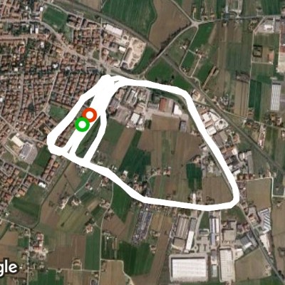 Emoli walking route map in Savignano sul Rubicone