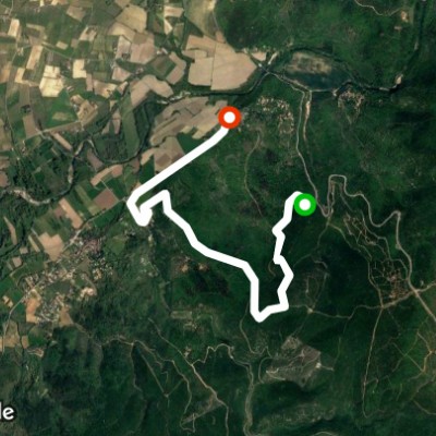 Rochegude walking route map in Tharaux