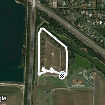 Dyer Park walking route map in West Palm Beach