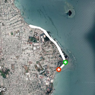 Camino Real walking route map in Heroica Veracruz