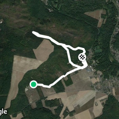 Chemin d'Orveau walking route map in Vayres-sur-Essonne