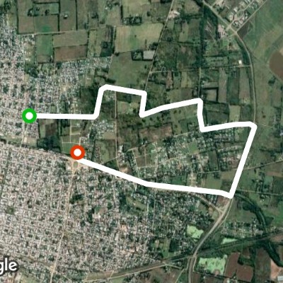 FC Belgrano walking route map in Mercedes