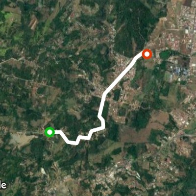 Valverde Street walking route map in San Ramon