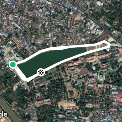 Huay muang Park walking route map in Ubon Ratchathani