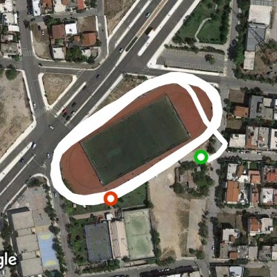 Ilion Radio Stadium walking route map in Ilion