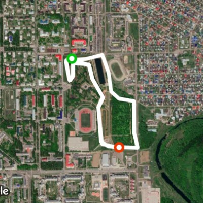 Park of Culture and Rest walking route map in Salavat