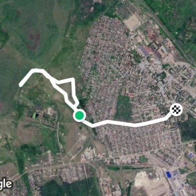 Walk in the field walking route map in Kamenka