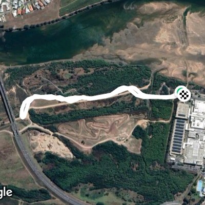 Caneland Park, Ron cam bridge and back 😁 walking route map in Mackay