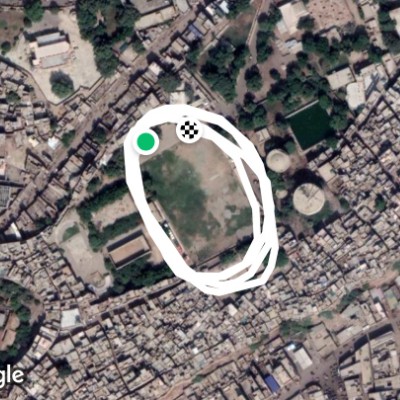 1600m walking route map in Hyderabad