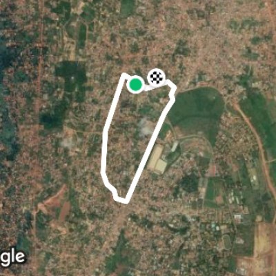 Nfufu Road walking route map in Zana