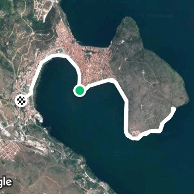 Lake Kastoria walking route map in Kastoria