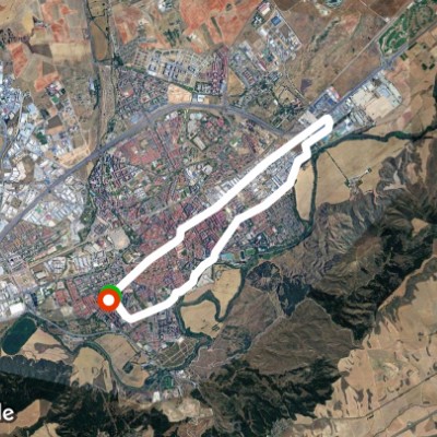 Reyes Catolicos la Dehesa walking route map in Alcala de Henares