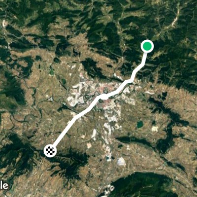 Zubiri - Pamplona. Santiago's road walking route map in Ilúrdotz