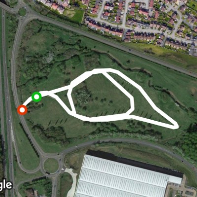 Grange Park/Wootton Brook walking route map in Quinton
