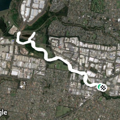 Prospect reservoir track walking route map in Smithfield