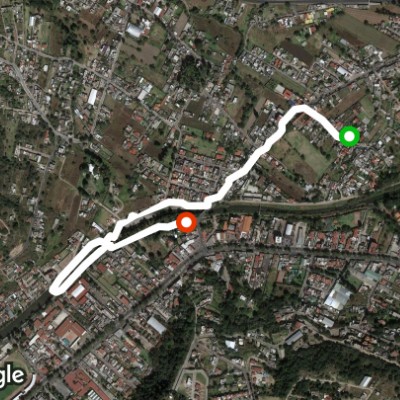 Tlaxcala park walking route map in Contla