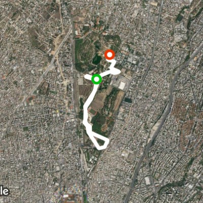 Antonis Tritsis Park walking route map in Agii Anargiri