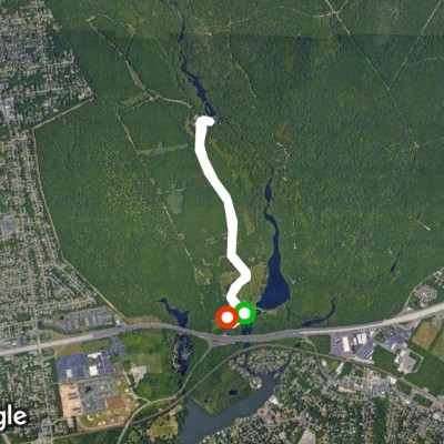 Connetquot State Park Lower Pond walking route map in Oakdale