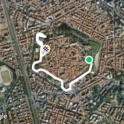Walls of Grosseto walking route map in Grosseto