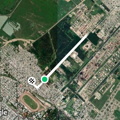 Martín Rodríguez Park walking route map in Berisso