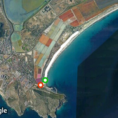Poetto Cagliari walking route map in Cagliari