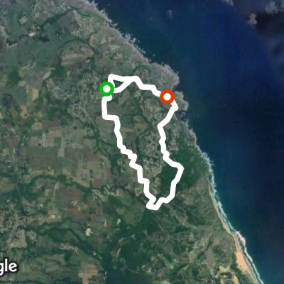 Cove to Cherry Tree Hill walking route map in Half Acre